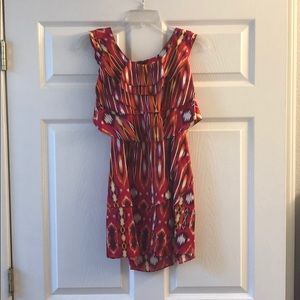 Multicolor mini party dress, open back